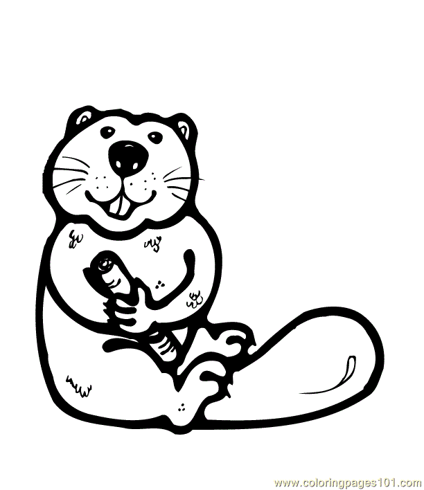 beaver clipart coloring page