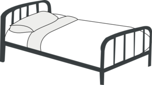 Clip art at clker. Bed clipart black and white