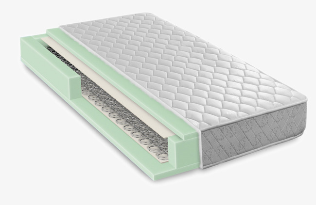 Mattress material cross section. Bed clipart foam