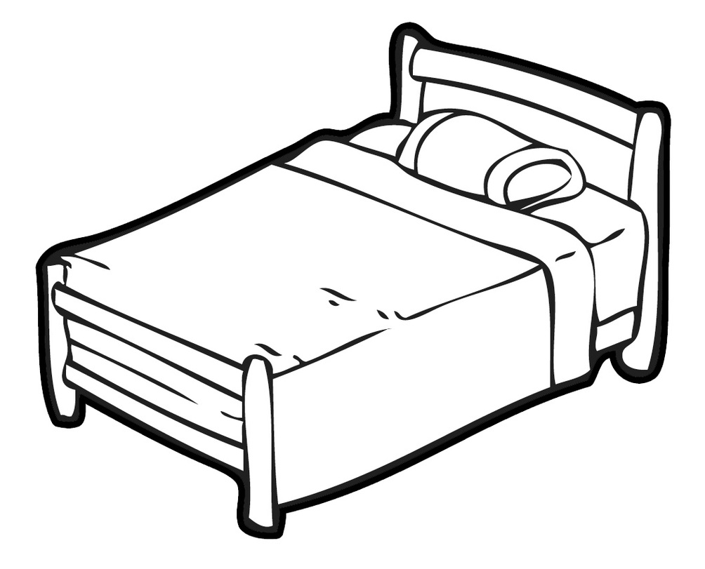 bed clipart line art