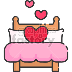 With magic hearts royalty. Clipart bed love