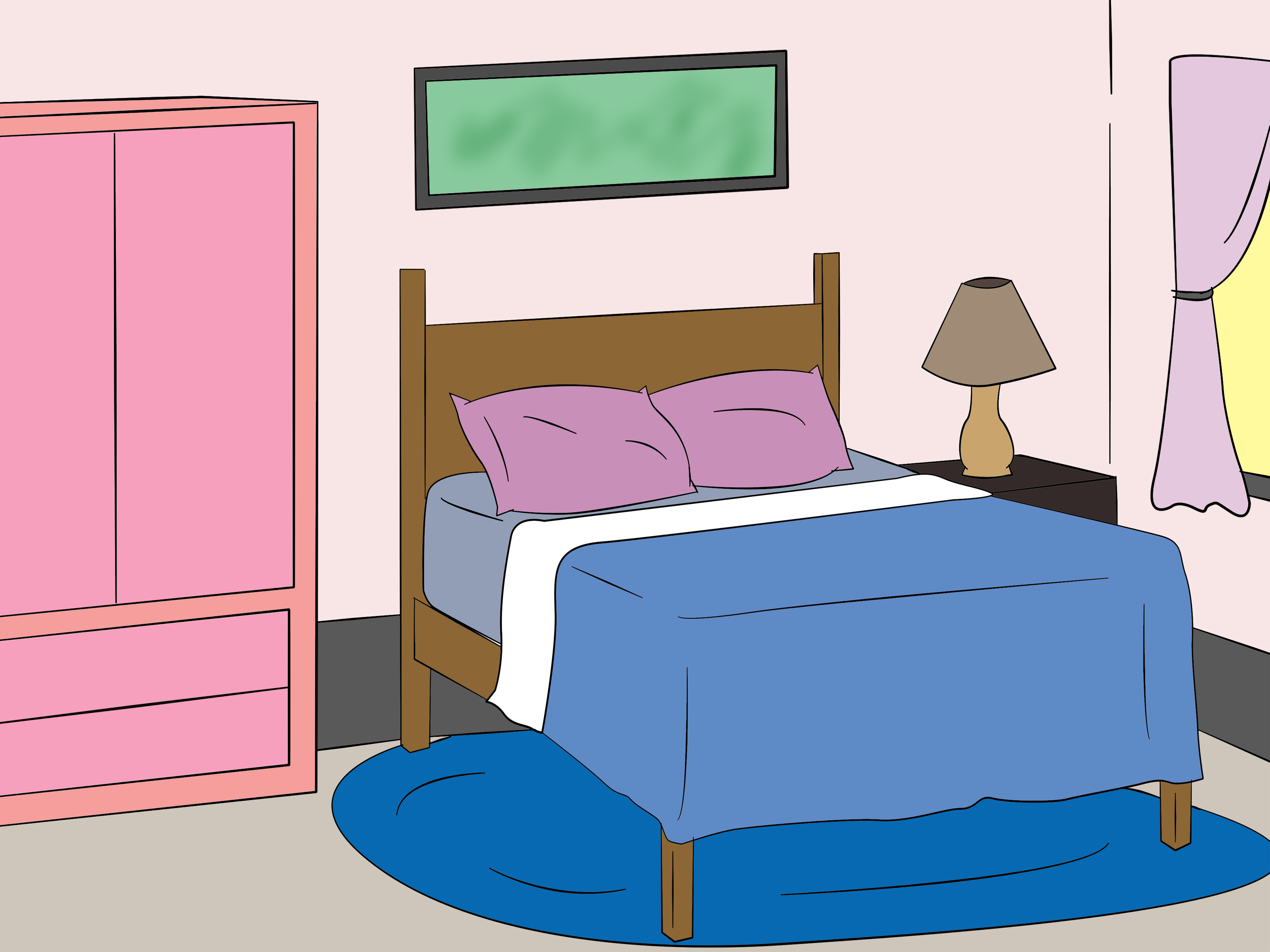 bed clipart neat