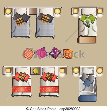 Top view cliparts suggest. Bed clipart vector