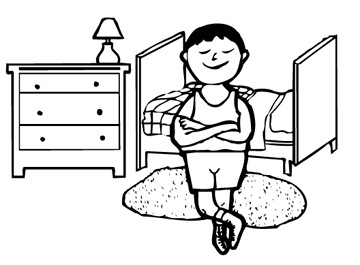 bedroom clipart black and white