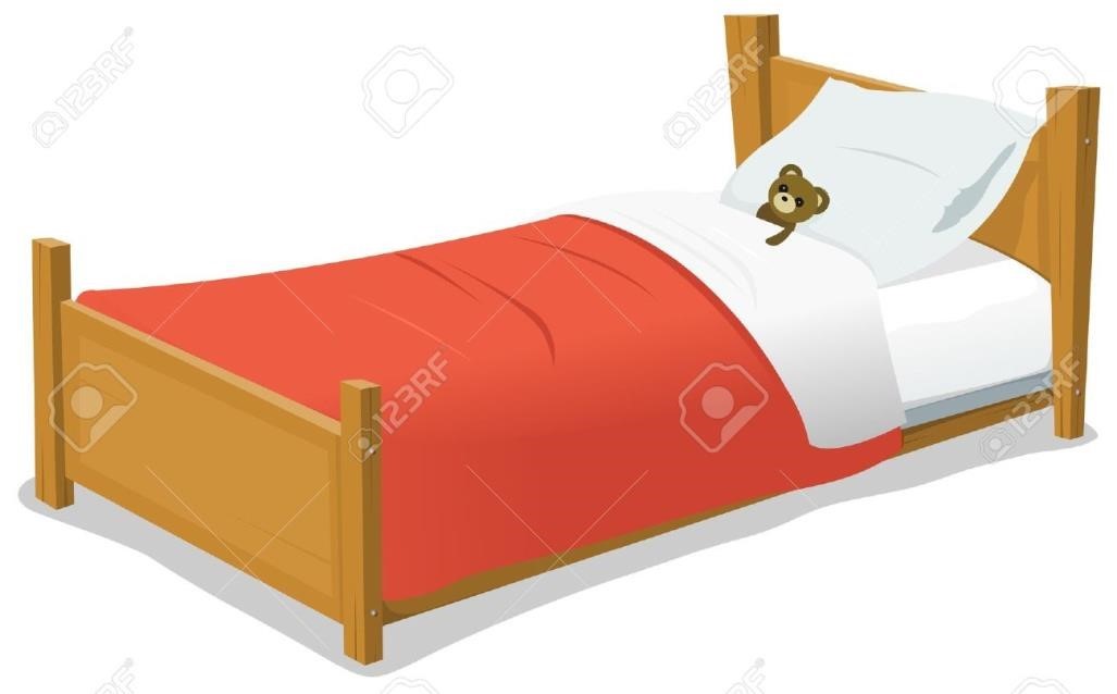 Blanket kid bed pencil. Bedroom clipart cartoon