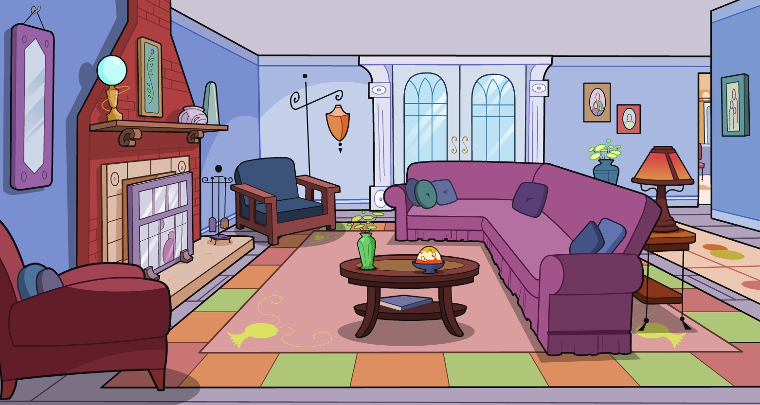 Cartoon living room . Couch clipart house furniture
