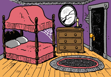 bedroom clipart haunted