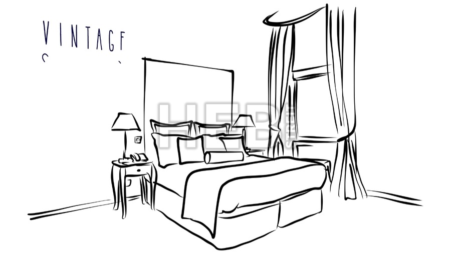 Bedroom clipart hotel room, Bedroom hotel room Transparent FREE for