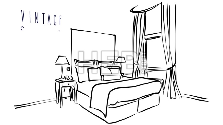 bedroom clipart hotel room