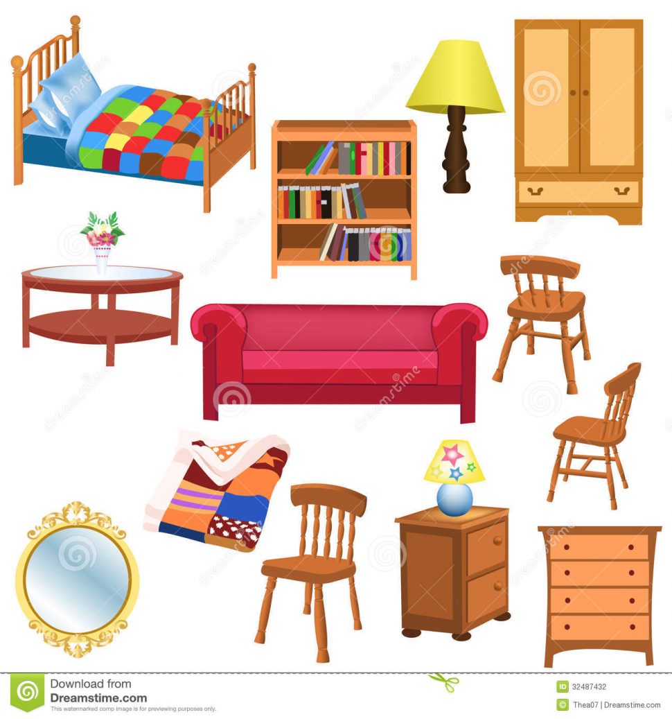 Clip art and items. Bedroom clipart living room