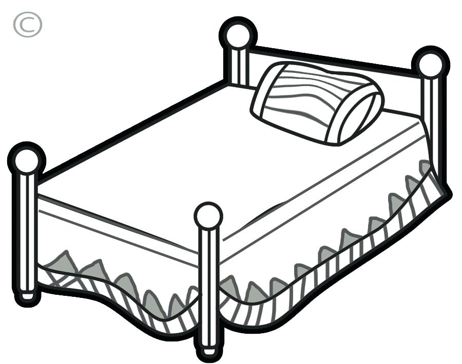 clipart bed drawing