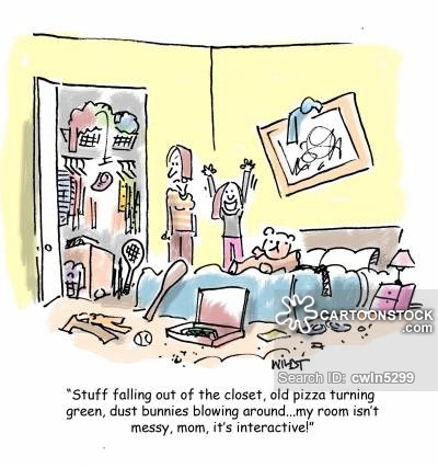 Cartoons and comics funny. Bedroom clipart untidy