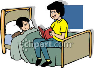 Retro bedtime . Bed clipart story