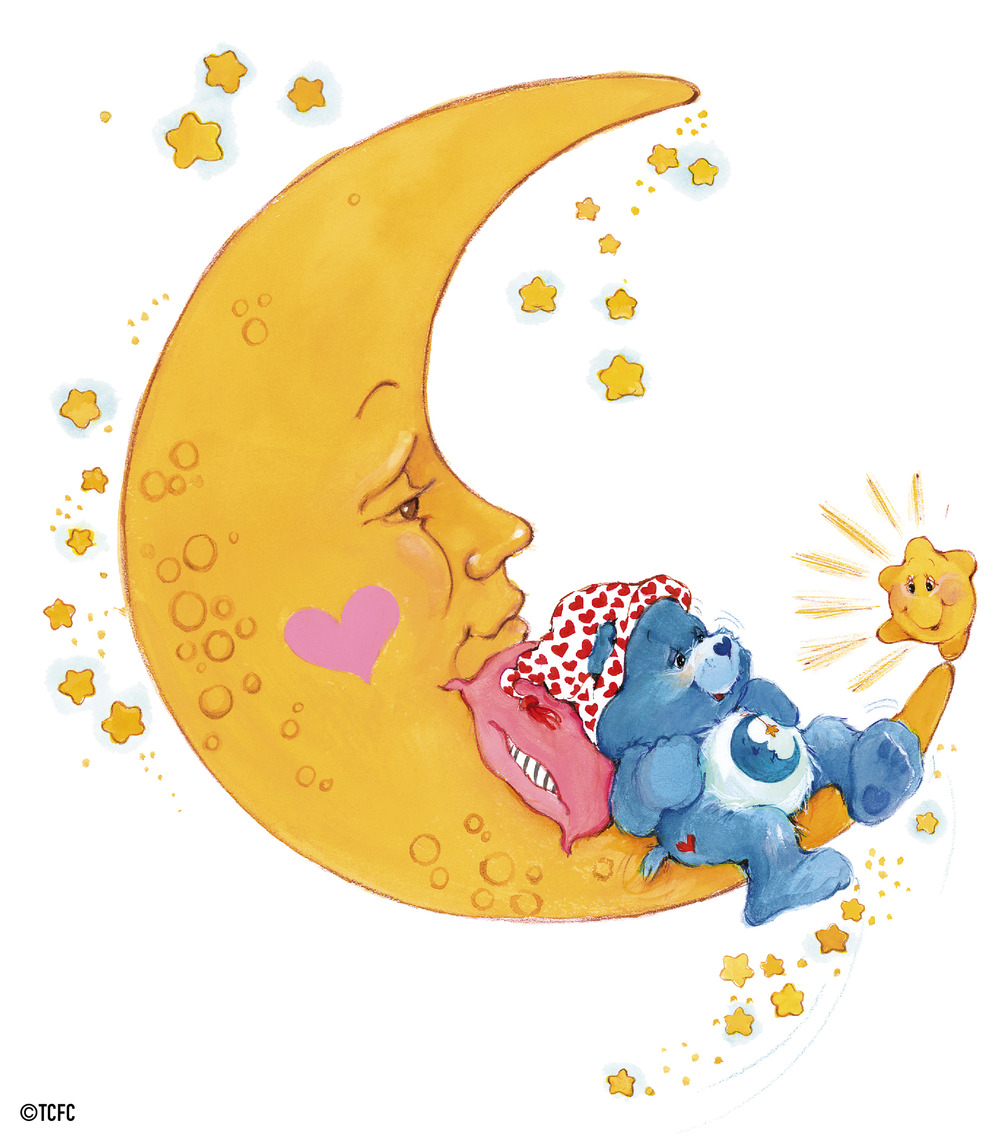 Bear on by american. Bedtime clipart moon
