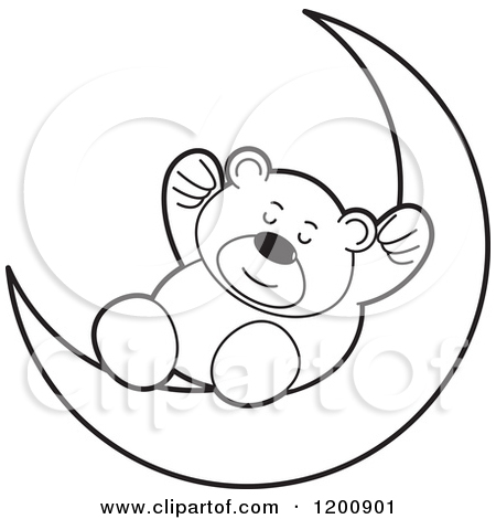 Teddy bear . Bedtime clipart moon