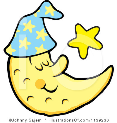 Bedtime clipart nighttime. Sleeping moon black and