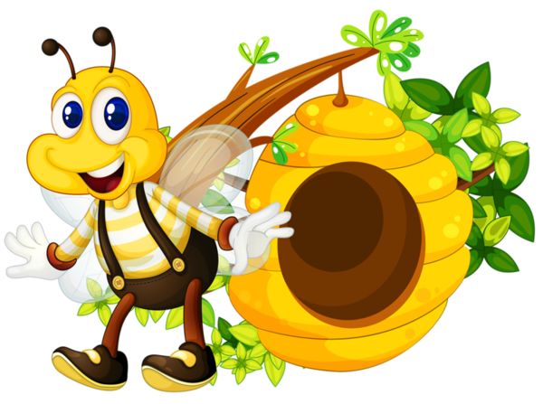 Bee clipart animated. Bees label pencil and