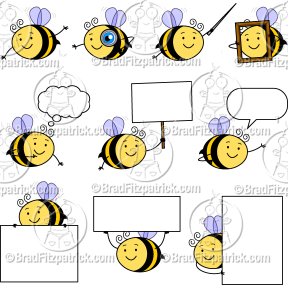 Bee clipart animated. Cute clip art character
