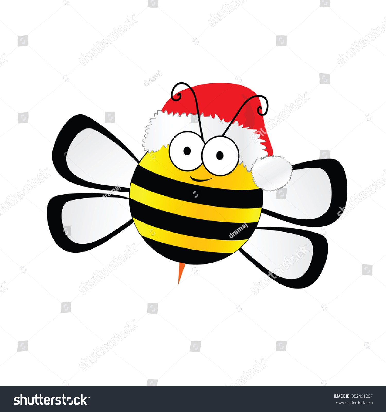clipart bee christmas