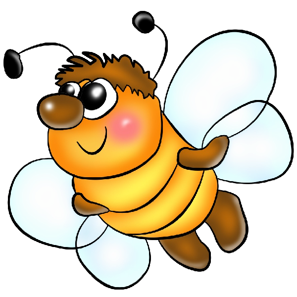 Clipart bee character. Funny png format cartoon