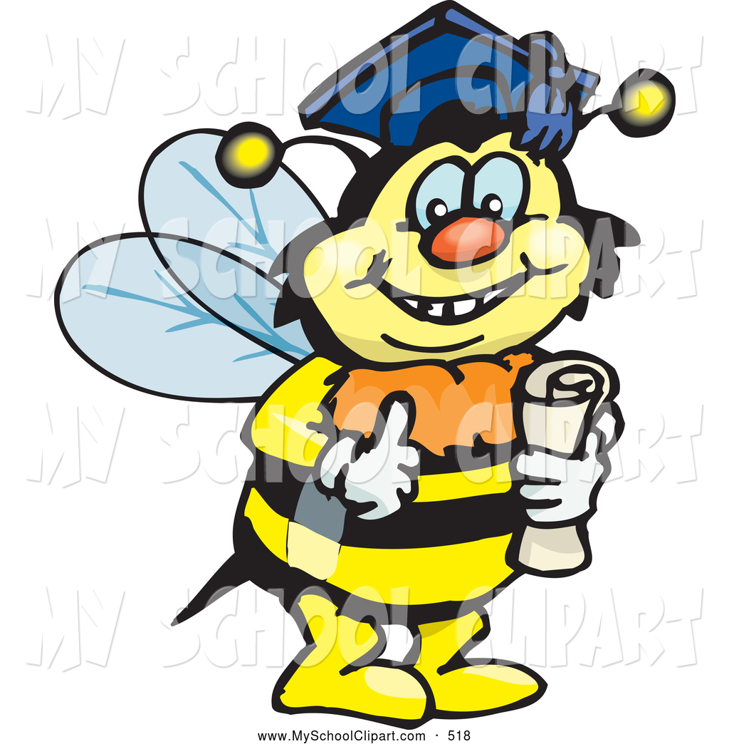 bee clipart graduation