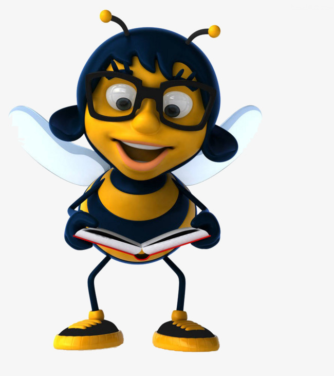 bee clipart reading