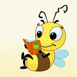 bee clipart reading