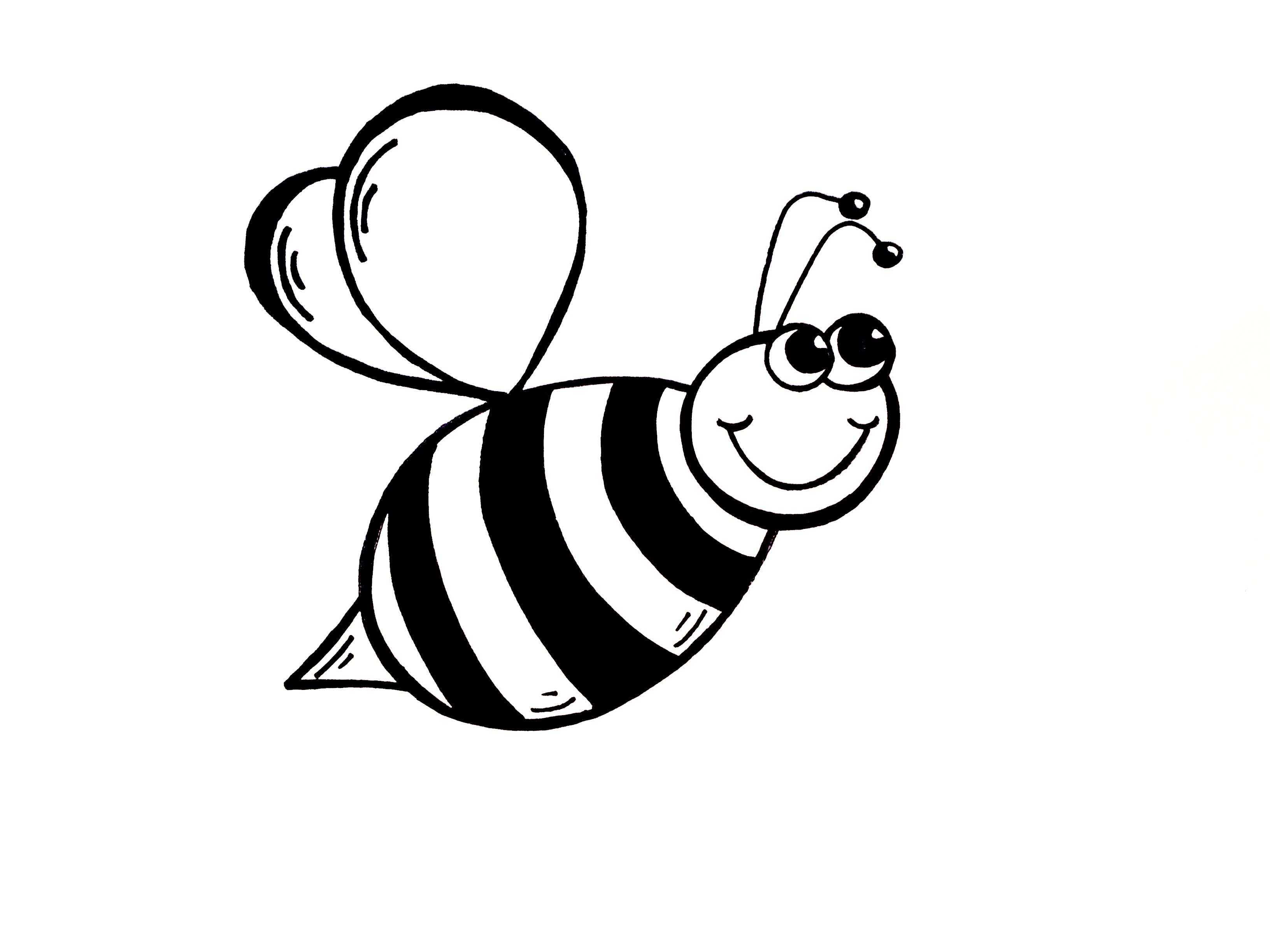bees clipart black and white