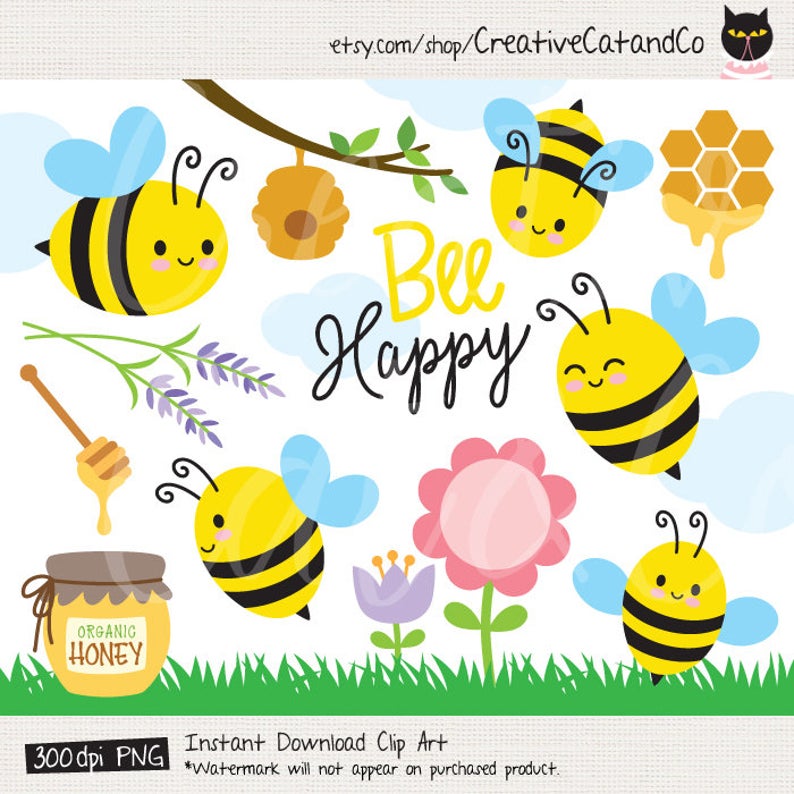 bee clipart spring