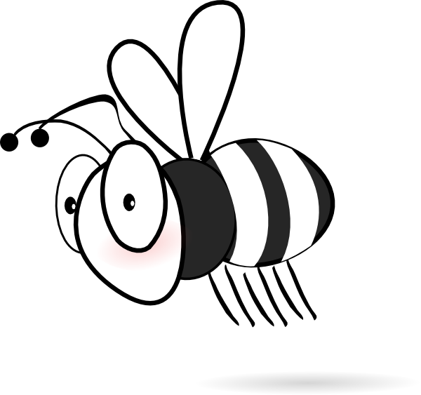 Image of black and. Clipart bee cartoon