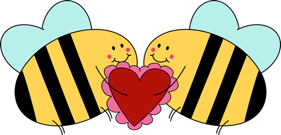 Valentine s love bees. Bee clipart valentines day