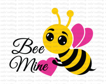 Mine svg file etsy. Bee clipart valentines day