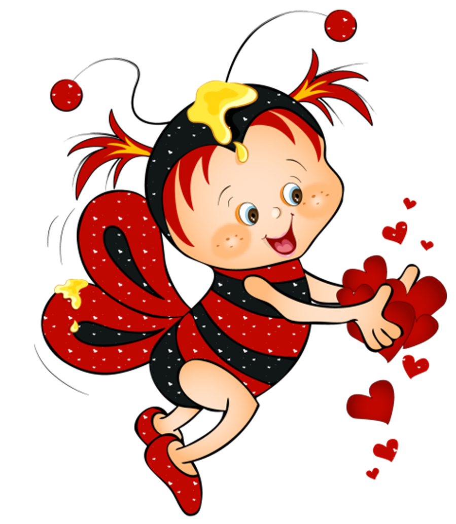Bee clipart valentines day. Valentine red with hearts