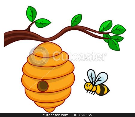 clipart bee tree