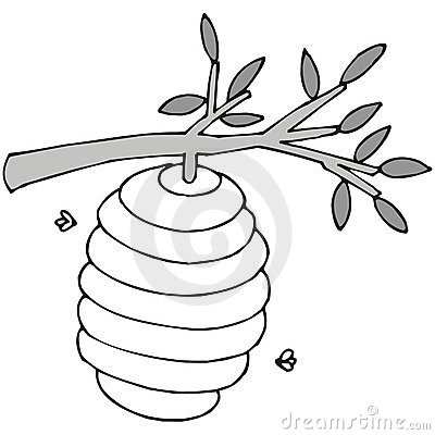 Beehive clipart bee home. Outline best images about