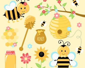 Bee clip art etsy. Beehive clipart behive