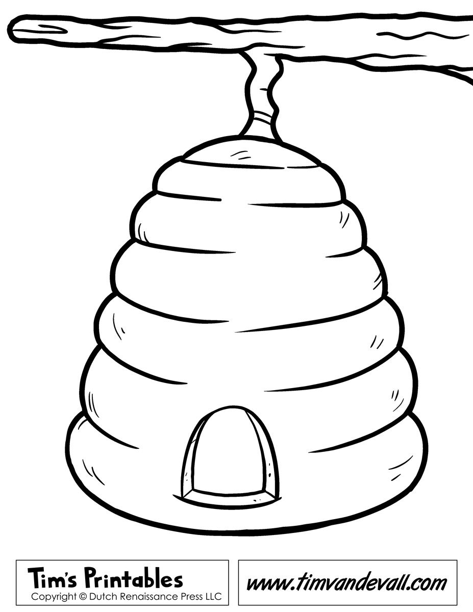 beehive clipart black and white
