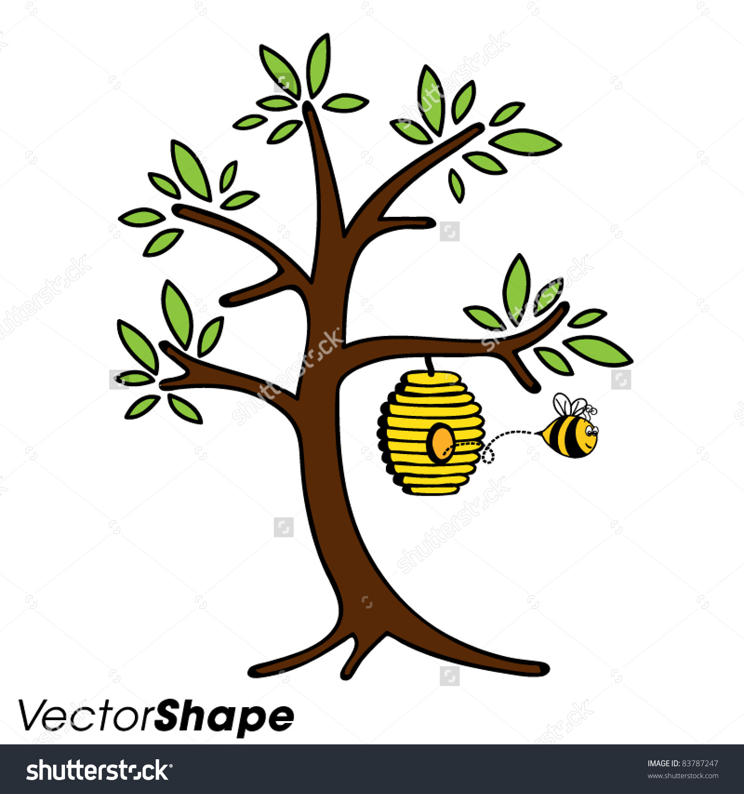 beehive clipart branch