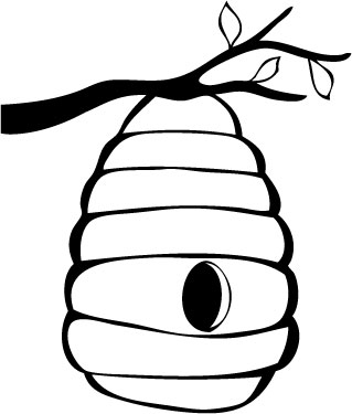 Bee hive drawing at. Honeycomb clipart outline