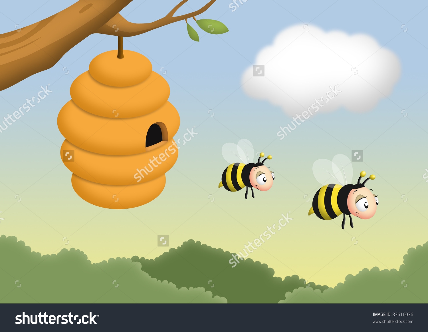 beehive clipart tree clipart