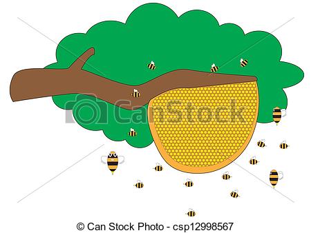 beehive clipart tree drawing