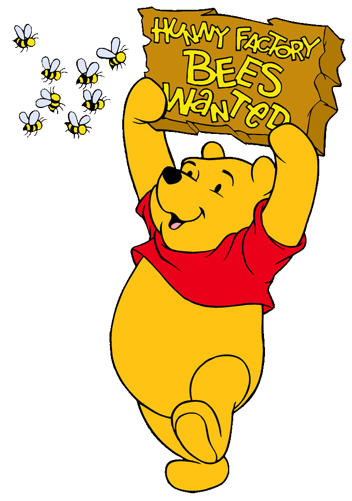 Winnie the pooh bee. Clipart pencil happy