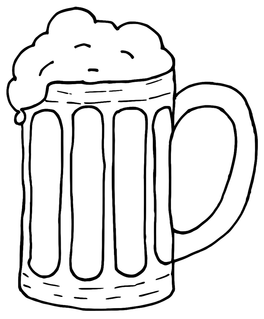 beer clipart black and white