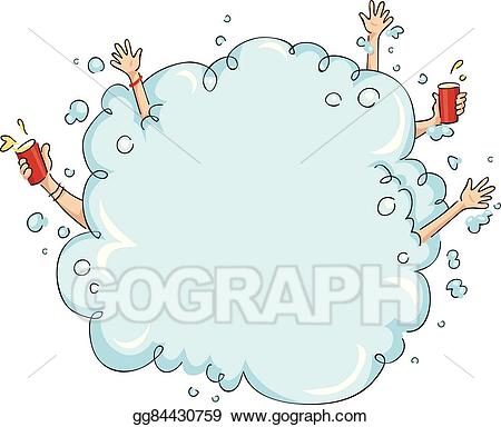 Beer clipart bubble. Vector illustration foam party