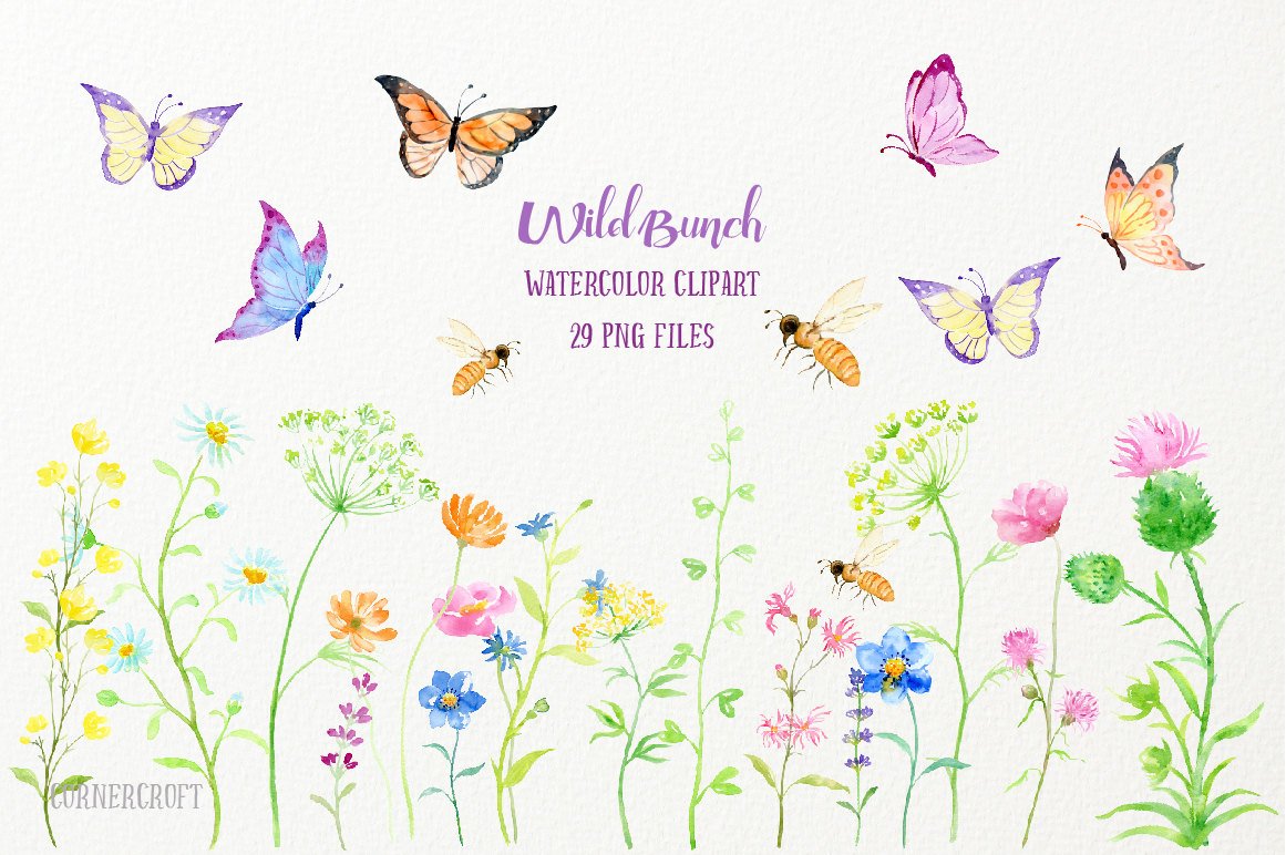 bees clipart butterfly