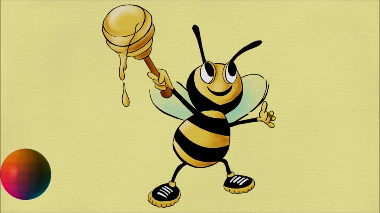 Drawing cartoon simple pencil. Bees clipart honey bee