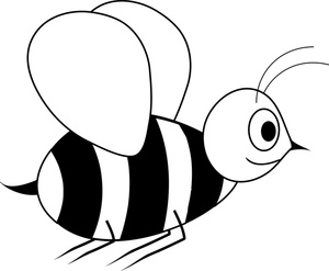 Bees clipart outline. Bee black and white