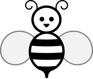 Bees clipart outline. Black and white bee