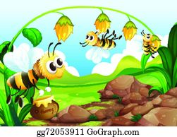 Pollination clip art royalty. Clipart bee pollinator
