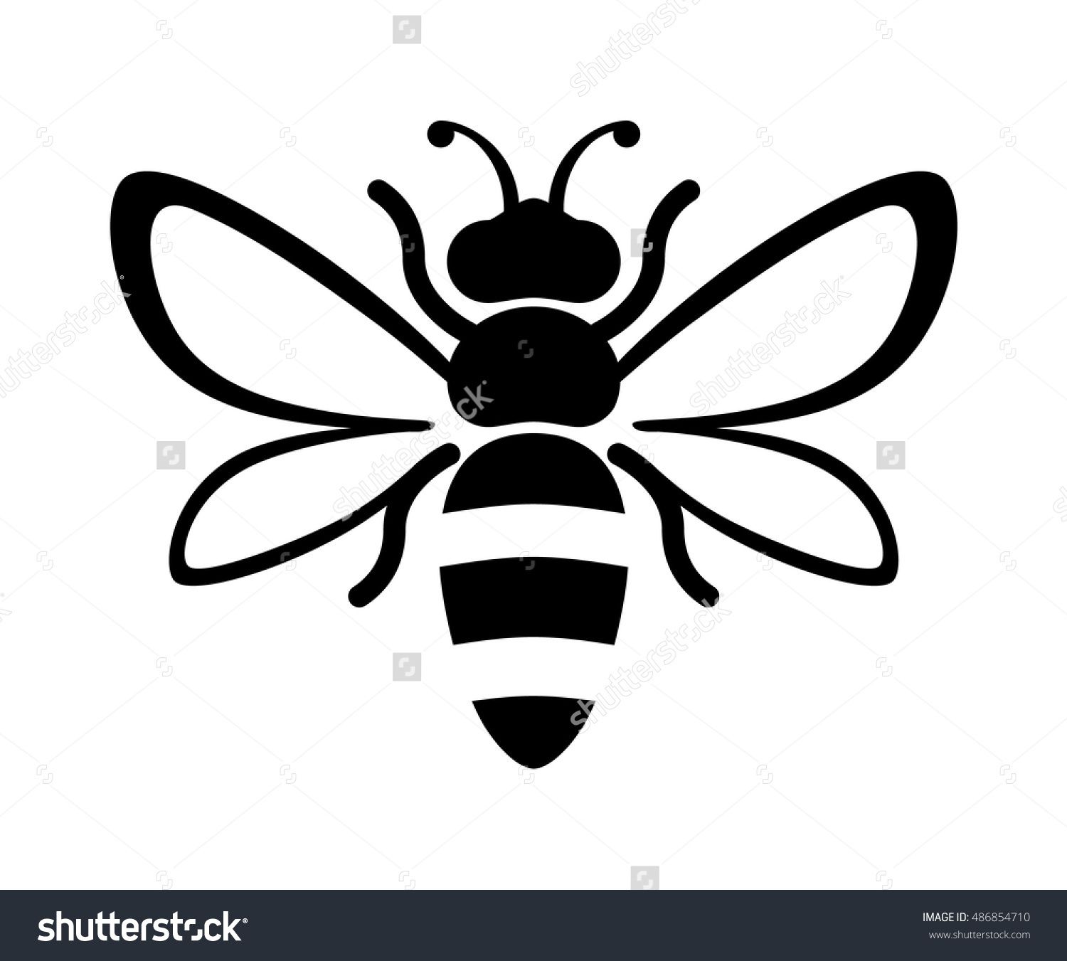 Graphic illustration of honey. Bees clipart silhouette
